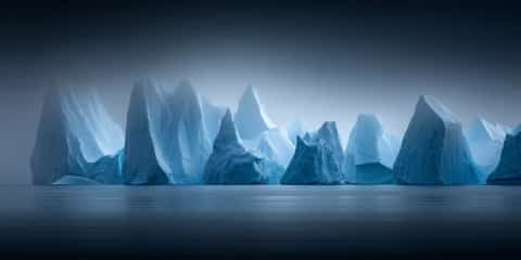 Selected Flipped panoramic iceberg photograph.
